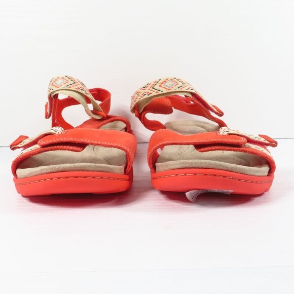 Clarks Collection Adjustable Suede Sandals Amanda Sprint Coral Pink Women's 10 W - Picture 8 of 12
